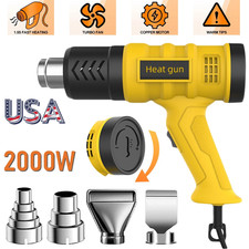 2000W Heat Gun Electric Hot Air Gun Stepless Temperature Heater With 4 Nozzles