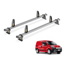 Fiat Fiorino Roof Rack (2008+) 2x Roof Bars Van Guard UltiBar Trade & Loadstops
