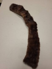 Vintage Real Mink Fur Collar Wrap Stole Brown Winter Neck Warmer Scarf 25 Inch
