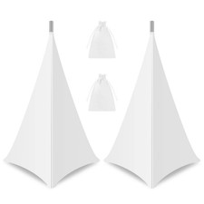 DJ Speaker Stand Cover White, 360 Degree Tripod Skirt with Storage Bag for St...