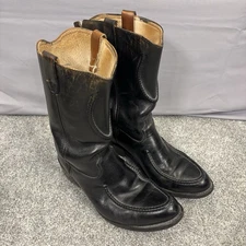 Vintage Double-H Boot Company Men's Work Western 1608 Size 11.5 EE Black
