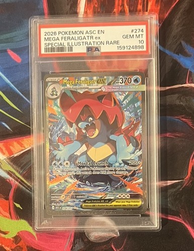 Mega Feraligatr ex 274/217 Me: Ascended Heroes Holo (PSA 10)