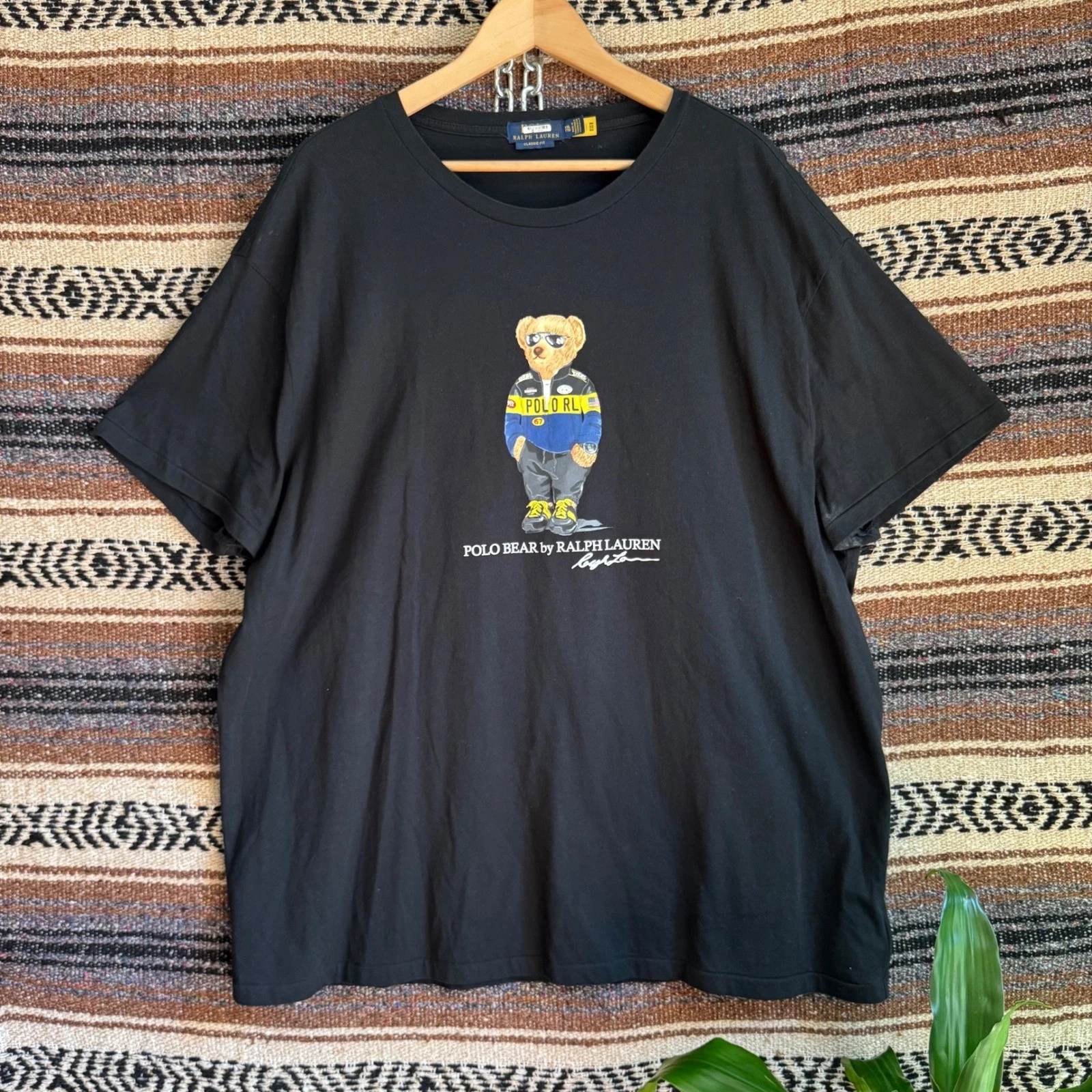 Polo Ralph Lauren Polo Bear Racing Graphic T-Shirt Mens XXL Black Classic Fit
