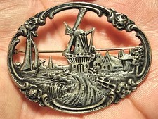 Vtg Sterling Silver 925 HDutch flover windmill brooch 11 gr.(I combine shipping)