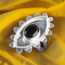 Natural Black Onyx Gemstone 925 Sterling Silver Ring All Size Gift For Her DQ