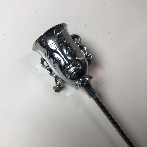 Wacky 1960s Happy Sad Face Silvertone Stir Spoon Cocktail Jigger w/Bells - Picture 2 of 9