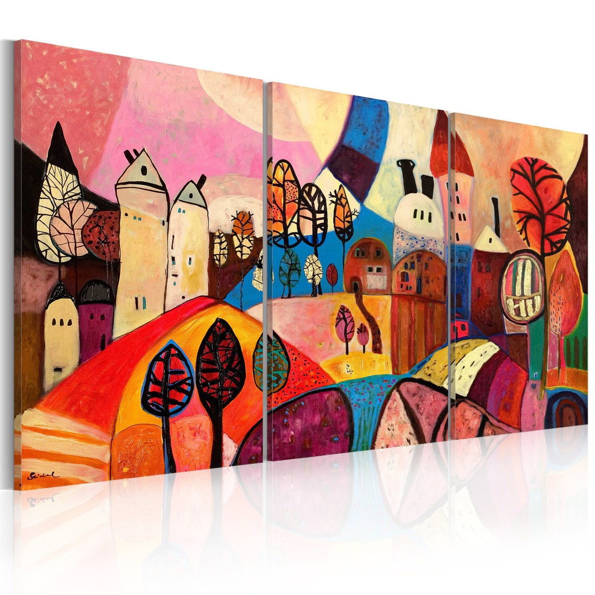 Tableau Royaume des Fées 60x120cm décoration murale chambre enfant fille