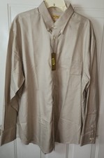 Roundtree Yorke Gold Label Mens Cream Shirt Non-Iron Performance NWT Size L