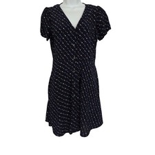 GAP Navy Mini Floral Button Front Style Midi Dress Size S