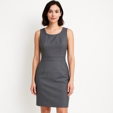 J.CREW Dress Women 2 Gray 100% Wool Corporate Life Office Sleeveless Sheath
