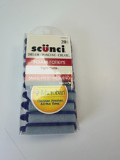 Vintage NEW Scunci 20 Soft Foam Hair Rollers Tight Curls Microban Small 18502-Y