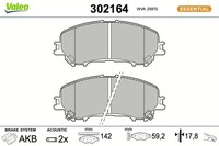 Valeo Bremsbelagsatz Scheibenbremse Essential 302164 FüR Nissan Renault Kadjar 2