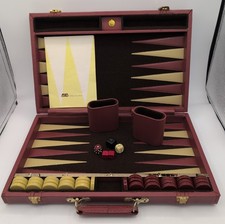 Vintage Aries of Beverly Hills Backgammon Game Leather Case