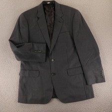 Croft  Barrow Jacket 44R L Gray Houndstooth Check Polyester Blazer Sport Coat