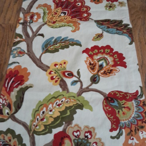Karen Lee Ballard Table Runner 100% Cotton '70's Colors Floral Boho Hippy 88x15" - Picture 2 of 6