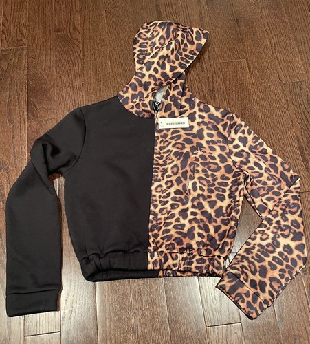 CBR Leopard/ Black Hoodie Jacket Women Size Medium NEW
