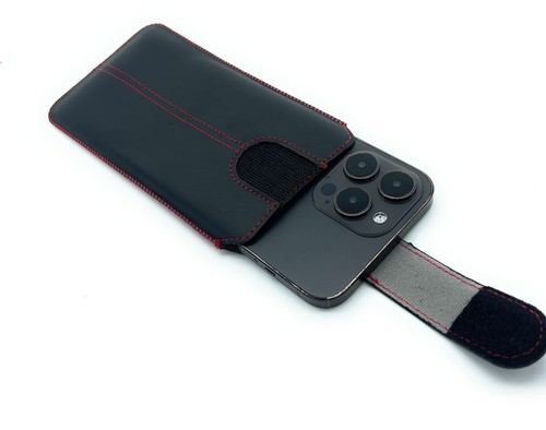 XXL Handy Tasche Etui Hülle Slim Case schwarz-rot für Smartphones bis 6,8 Zoll - Bild 5 von 7