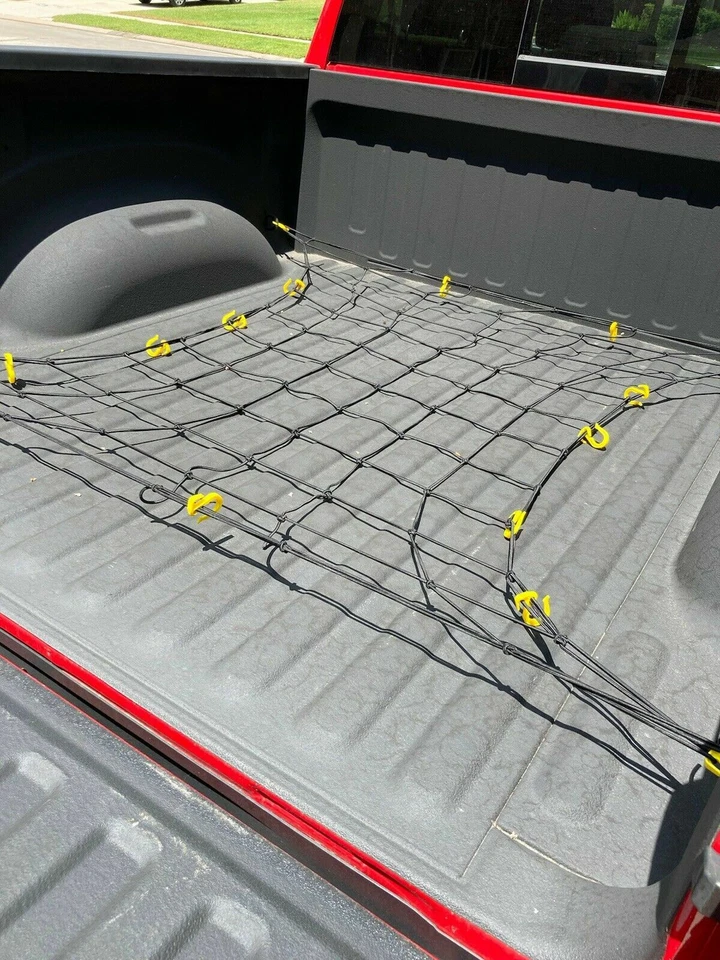 Ganchos de amarre de cama de red de carga para camioneta Dodge RAM tamaño completo cama corta 66" x 74" Foto 4 de 4