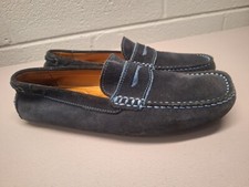 G H Bass Co Monte Men's Blue Leather Driving Penny Loafers Size 8.5 M Men s