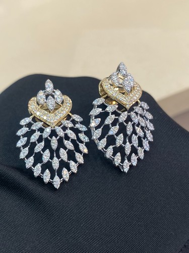 2,25 carati Rotondo Brillante Taglio Naturale Diamanti Borchie Orecchini 14K Oro - Foto 13 di 17