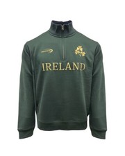 Men's Green Ireland Zip Embroidered Sweatshirt, Quarter Zip