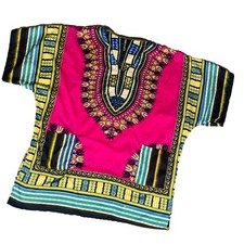 True Rock Multicolored African Dashiki Free Size Bright Pullover Top Men  s-READ