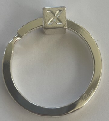 Philippi Initial LETTER  X  Key Ring Metal Fob Germany Keychain Signed NEW