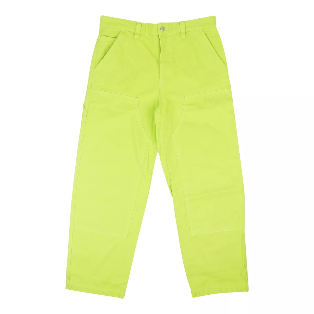NWT STUSSY Neon Yellow Cotton Dyed Canvas Casual Work Pants Size 31 $145