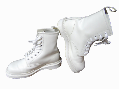mono white white doc martens boots