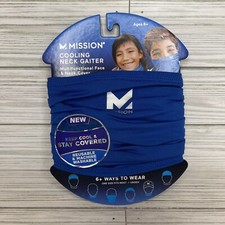 Mission Cooling Neck Gaiter Ages 8 Multifunctional Face Neck Cover Blue - NIP
