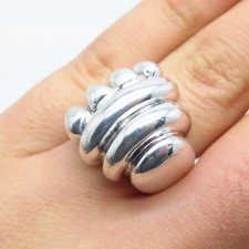 925 Sterling Silver Vintage Ribbed Ring Size 5.75