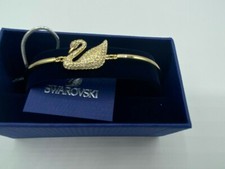 SWAROVSKI SWAN BANGLE BRACELET GOLD 5083133 NEW
