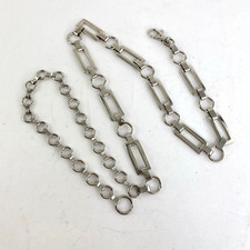 Classic Modern Chain Belt 43" S/M Rectangle Circle Links Lobster Clip Extender