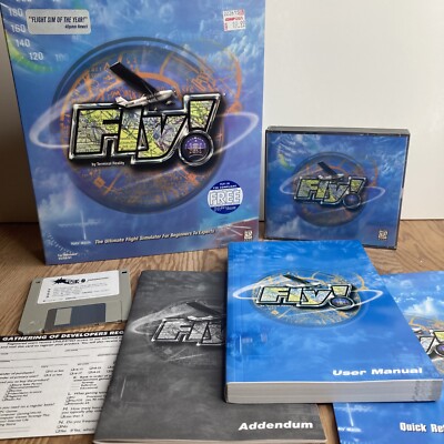 COMPLETE Fly! Ultimate Flight Simulator - Terminal Reality Game PC 1999 Big Box