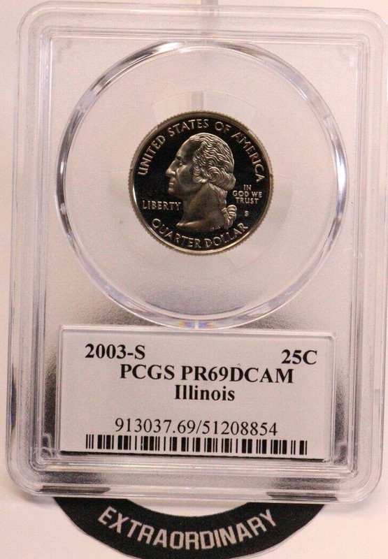 2003-S 25C Clad Illinois State Quarter PCGS PR69DCAM GENUINE BEAUTIFUL COIN