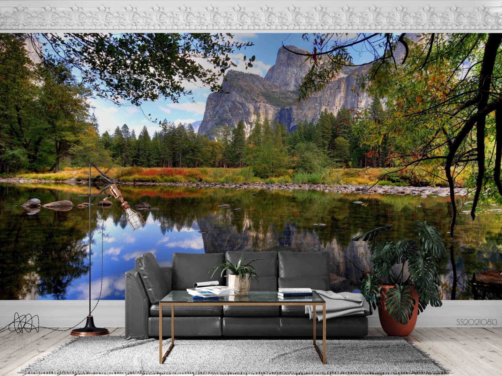 3D Forest Mountains Lake Scenery Wall Murals Wallpaper Murals Wall Sticker