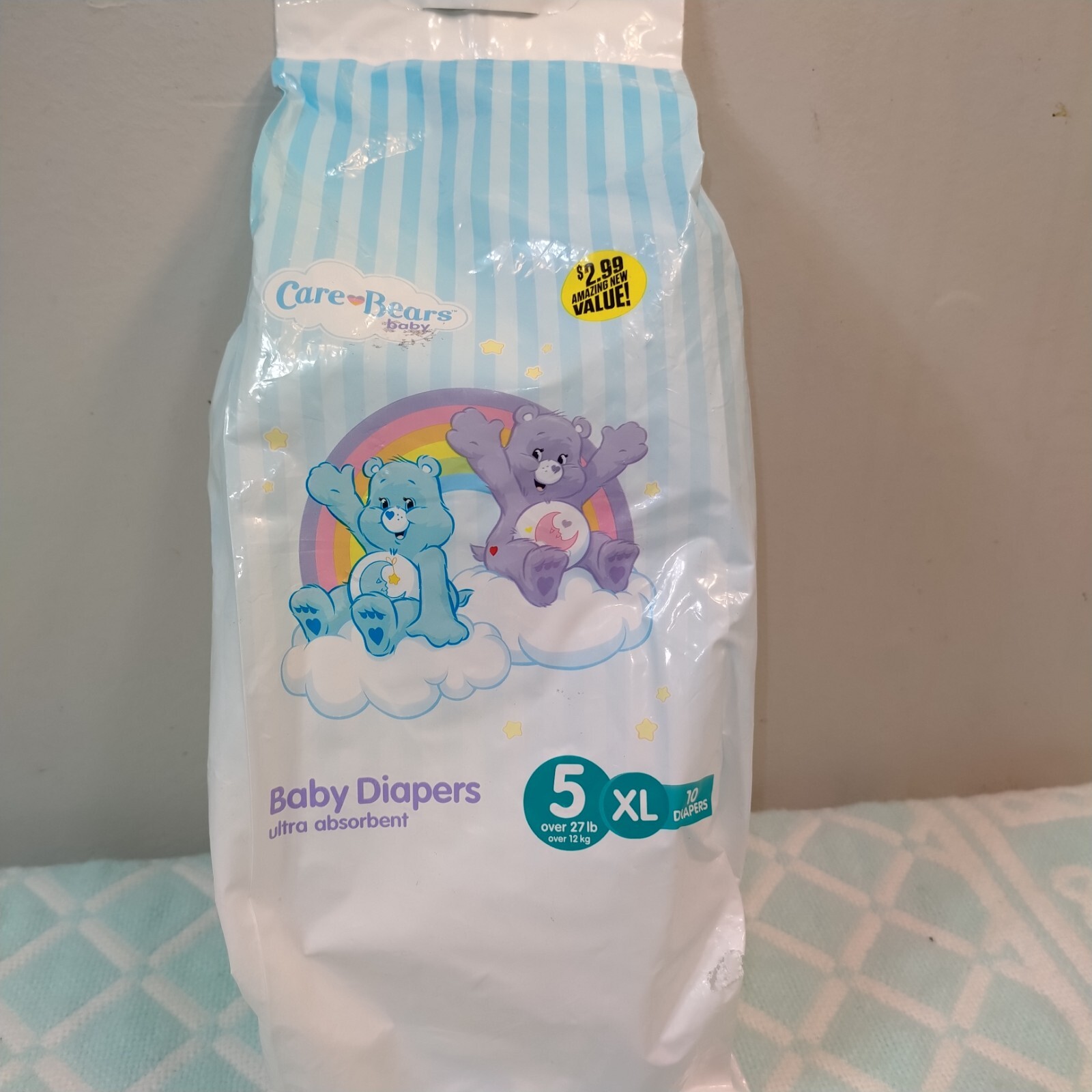Vintage Care Bears Diapers 4 Count nappies Size XLarge eBay