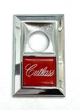 1978-80 Olds Cutlass Trunk Lock Bezel Emblem METAL NEW Repro GM part # 20084337
