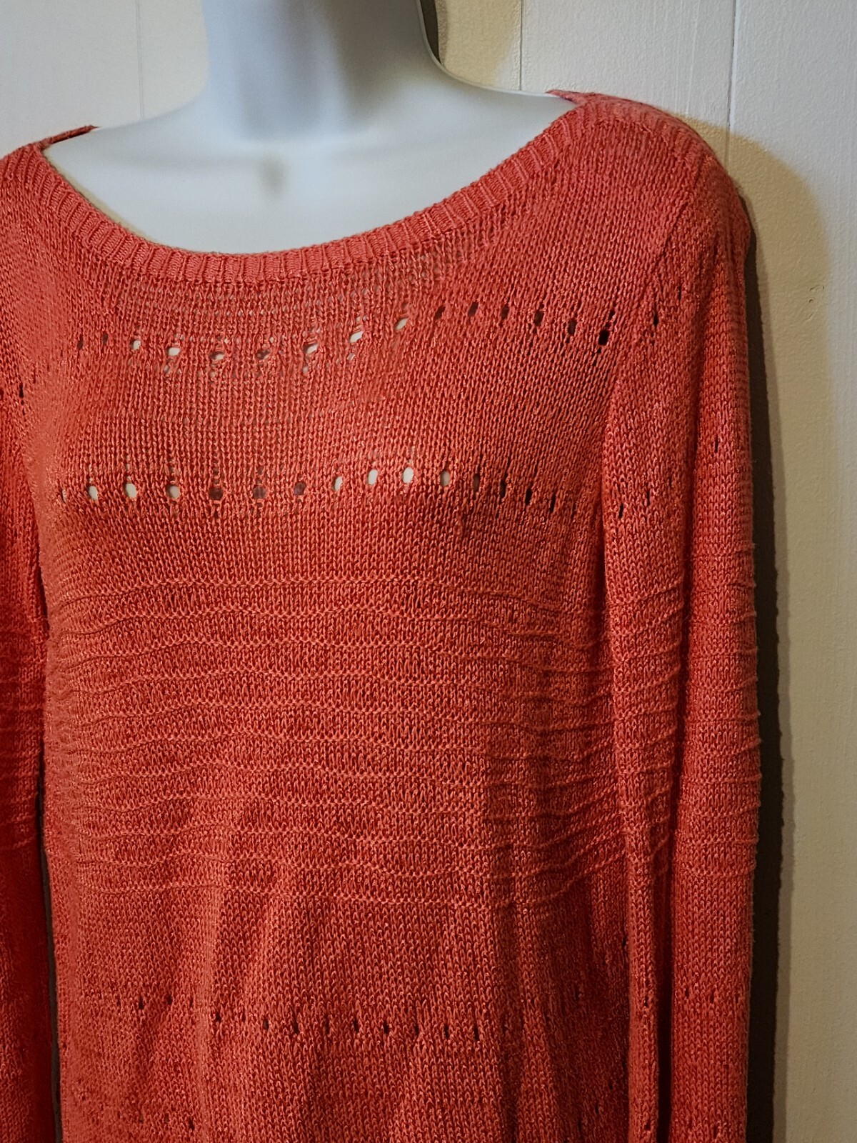 Grace Elements Sweater Orange Peach Lightweight L… - image 3