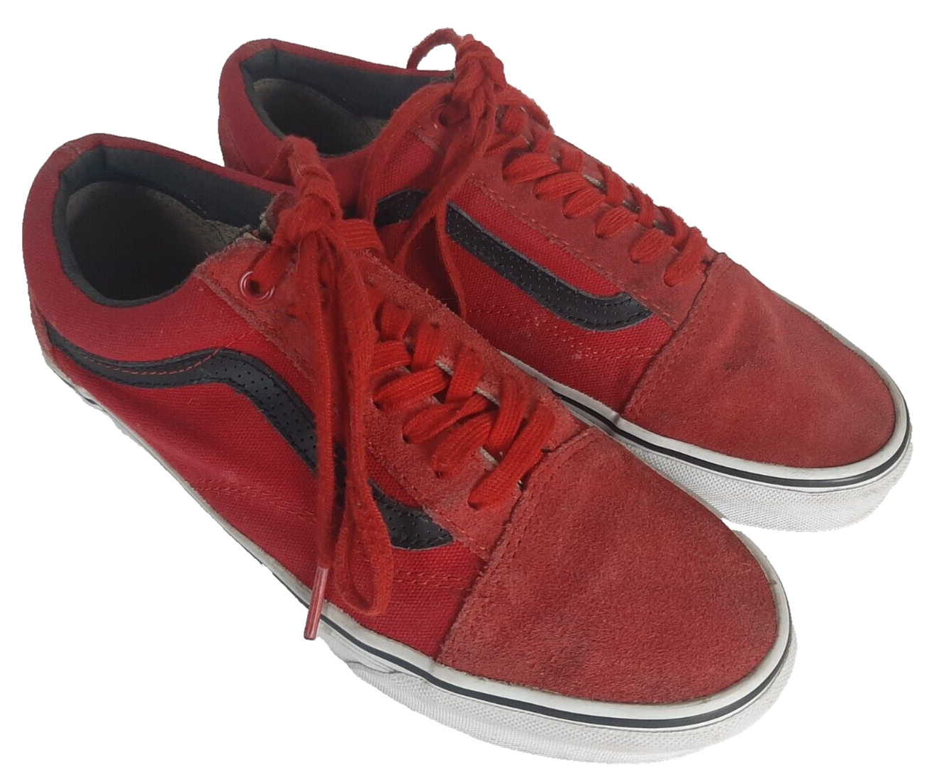 VANS Old Skool Racing Red & Black Skate Shoe Lace Up Tennis Shoes Women's Size 8