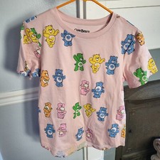 Care Bears Tee Shirt Childrens LARGE 11-13 Pink Short Sleeve Cartoon