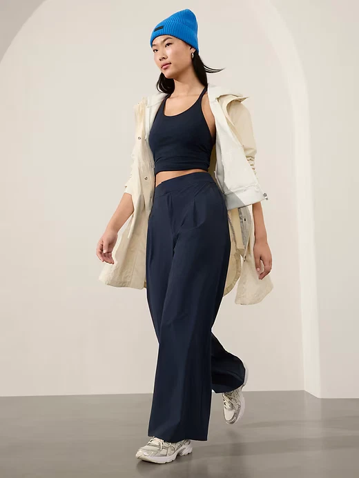 Athleta Pinnacle High Rise Trouser Pant | Navy 14 Tall  #472041 NEW