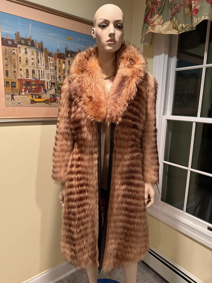 Carrie Bradshaw 40" Real Golden Red Orange Fox Fur Coat Jacket X-Small 0/2 SATC - Image 2 of 4