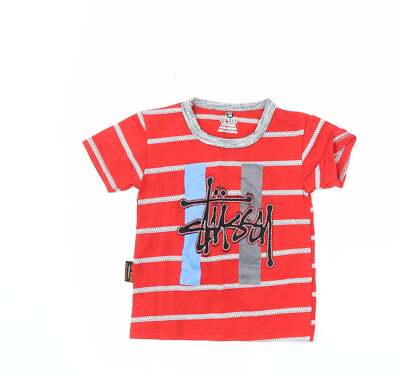 Top Gear Jungen rot gestreiftes Baumwollmischung T-Shirt Größe 9-12 Monate
