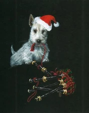 8X10 PRINT OF PAINTING SCOTTISH TERRIER RYTA GIFT FOLK ART Christmas Scotland 🎄