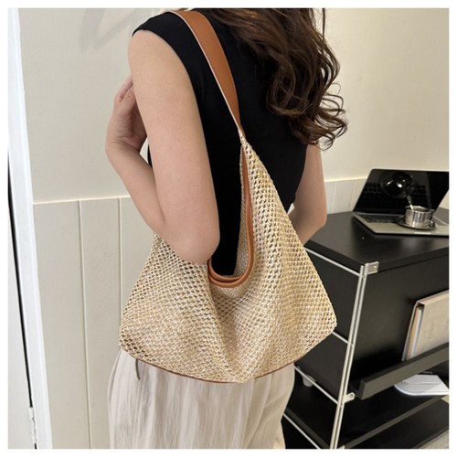 Purses Woven Bag Bucket Bag Underarm Bag Casual Shoulder Bag Ladies - Picture 5 of 16