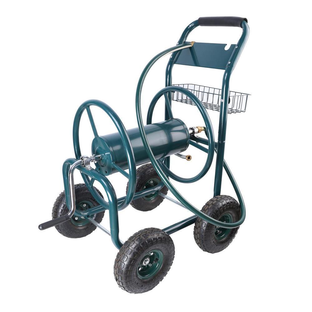 L.L.Bean Country−style wooden wall clock 4 Wheels Portable Garden Hose Reel Cart with Storage Basket Rust