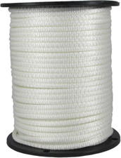 1/4 Inch White Dacron Polyester Rope - 500 Foot Spool  Solid Braid - Industrial
