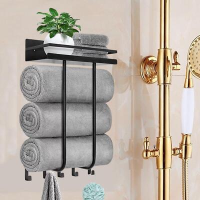 Wall Towel Rack Vertical Bath Towels Holder for Apartment RV Small