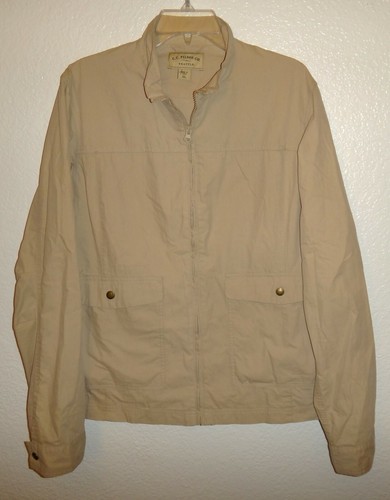 EUC WOMENS XL C.C. FILSON FULL ZIP COTTON BLEND KHAKI JACKET COAT